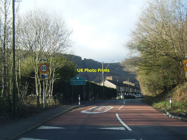 Photo 6"x4" B4251 at Cwmfelinfach village boundary Bedwas c2020