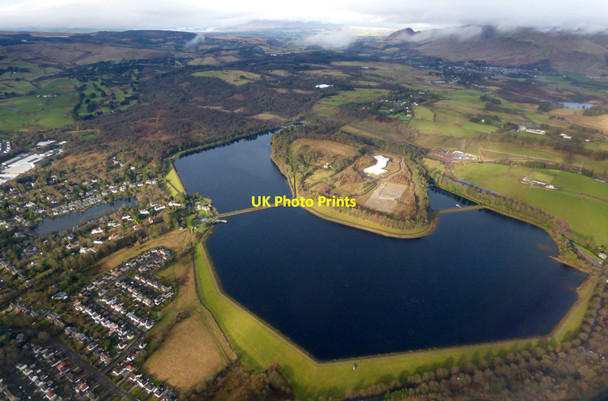 Photo 6"x4" Milngavie reservoirs from the air Milngavie c2020