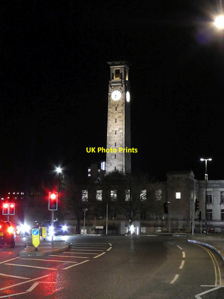 Photo 6"x4" Southampton Civic Centre and clock Southampton c2020