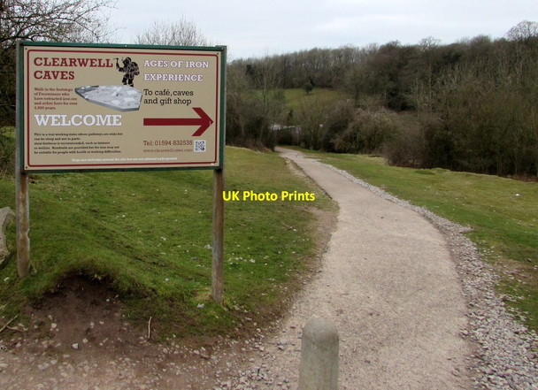 Photo 6"x4" Information board for Clearwell Caves, Gloucestershire Clements End c2015