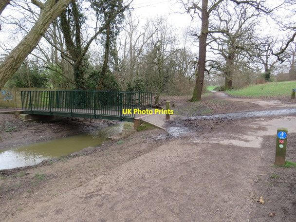 Photo 6"x4" Path and bridge in Hilly Fields Park, near Enfield Enfield\/TQ3396 c2020