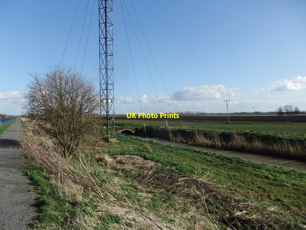 Photo 6"x4" Old bridge over the drain and pylon across the canal Hatfield Chase c2020