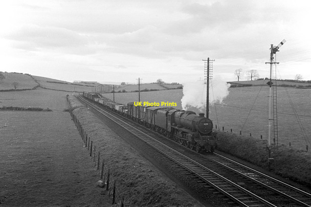 Photo 6"x4" Down goods train on the West Coast Main Line approaching Milnthorpe Station, 1960 Ackenthwaite c1960