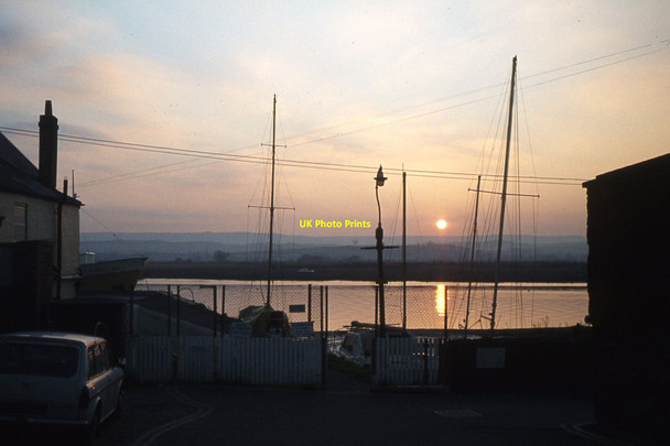 Photo 6"x4" Sunset at Ferry Road, Topsham Topsham c1981