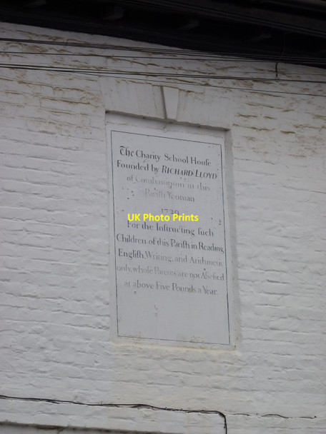 Photo 6"x4" Charity School plaque on the Old School House, Ombersley Ombersley c2020