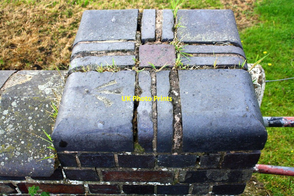 Photo 6"x4" Benchmark on pier at NW end of River Wreake bridge parapet Rearsby c2017