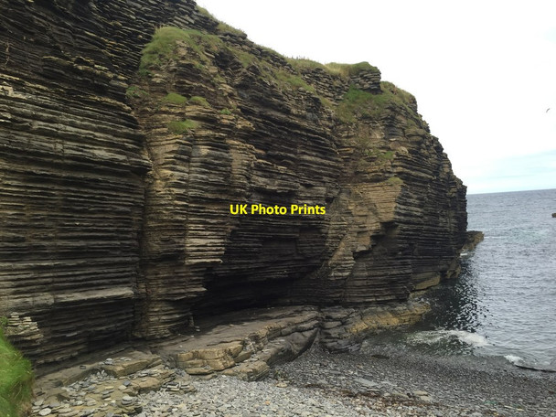Photo 6"x4" Cliff beneath Sinclair Castle Noss\/ND3754 c2016