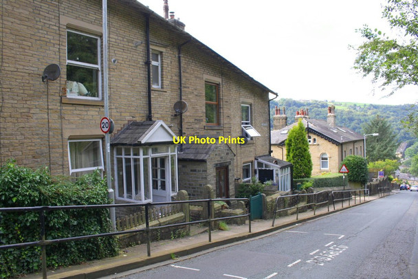 Photo 6"x4" Houses on the west side of Cliffe Royd Hebden Bridge c2017