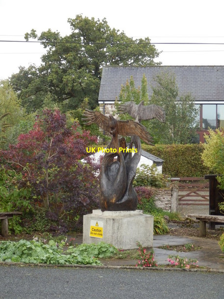 Photo 6"x4" Wooden Sculpture at Capel-Gwynfe Capel Gwynfe c2018