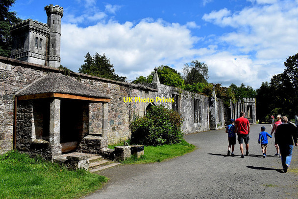 Photo 6"x4" Garden wall and ruined house, Drum Manor Orritor c2020