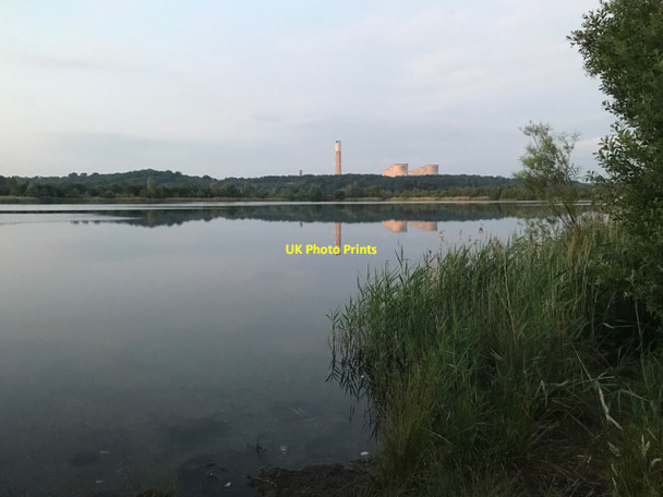 Photo 6"x4" Dawn light on a flooded gravel pit Long Eaton c2020