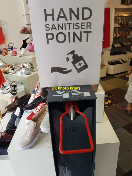 Photo 6"x4" Hand Sanitiser Point in a Shoe Shop Bognor Regis c2020