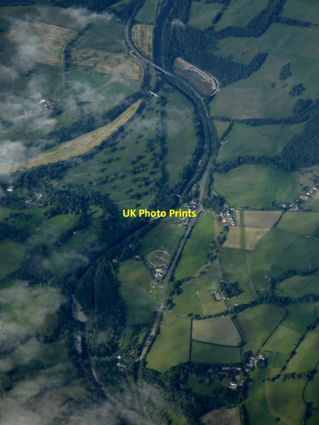 Photo 6"x4" Lindean from the air Selkirk c2020