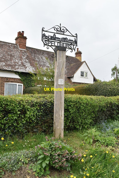 Photo 6"x4" Speldhurst Village sign Speldhurst c2020