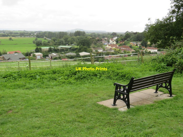 Photo 6"x4" Bench with a view, near Axbridge Axbridge c2020