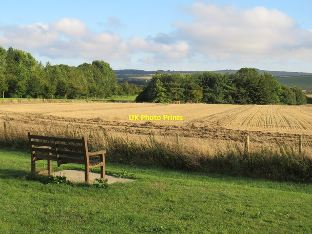 Photo 6"x4" Bench in Poundbury Park Dorchester\/SY6890 c2020