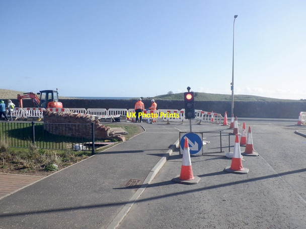 Photo 6"x4" Road works, Dunbar Dunbar c2021