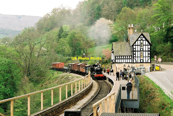 Photo 6"x4" GWR 'Dukedog' heads a goods train through Berwyn Station Llangollen c2009