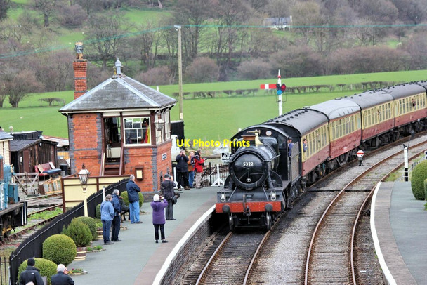 Photo 6"x4" 5322 arrives at Carrog Station, Llangollen Railway Llidiart-y-Parc c2014