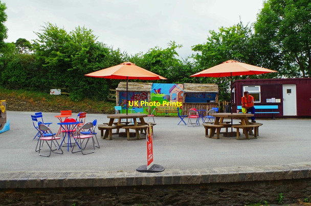 Photo 6"x4" Picnic tables on platform at Kilmeadan Station, Co. Waterford Ballyduff\/S5109 c2017