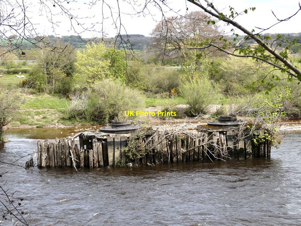 Photo 6"x4" Bridge pier of the former Border Counties Railway Hexham c2021