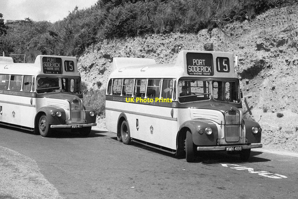 Photo 6"x4" Douglas Corporation buses 12 and 11 at Port Soderick \u00e2\u0080\u0093 1968 Quine's Hill c1968