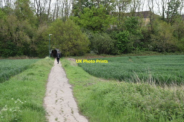Photo 6"x4" Footpath to Dunton Green railway station, from the village Sevenoaks c2021