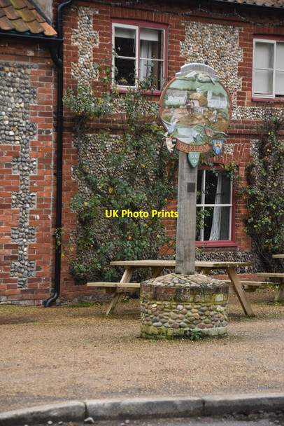 Photo 6"x4" Warham Village sign Warham\/TF9441 c2020