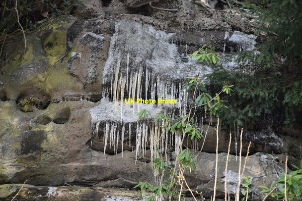 Photo 6"x4" Icicles on cliff, All Saints' Roar Royal Tunbridge Wells c2021