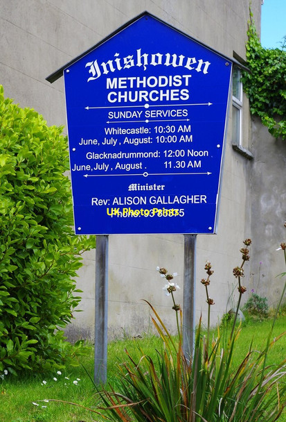 Photo 6"x4" Sign outside Moville Methodist Church, Bath Terrace, Ballynally, Moville, Co. Donegal Moville c2017