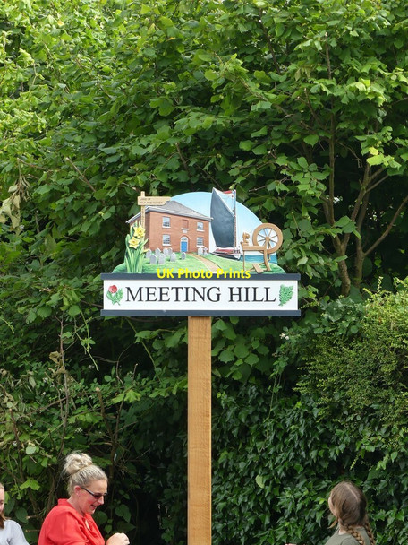 Photo 6"x4" Meeting Hill Village Sign North Walsham c2021