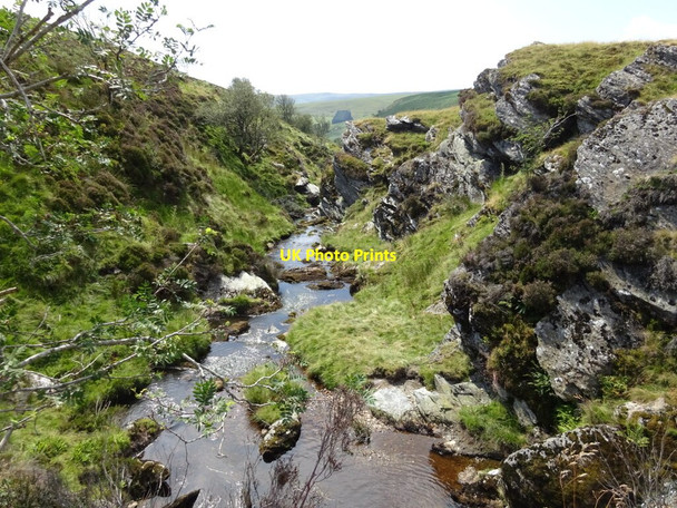 Photo 6"x4" River Ceiriog at the top of its early waterfalls Y Fawnen c2021