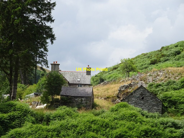 Photo 6"x4" Old dwellings at the foot of the River Ceiriog waterfalls Llanarmon Dyffryn Ceiriog c2021