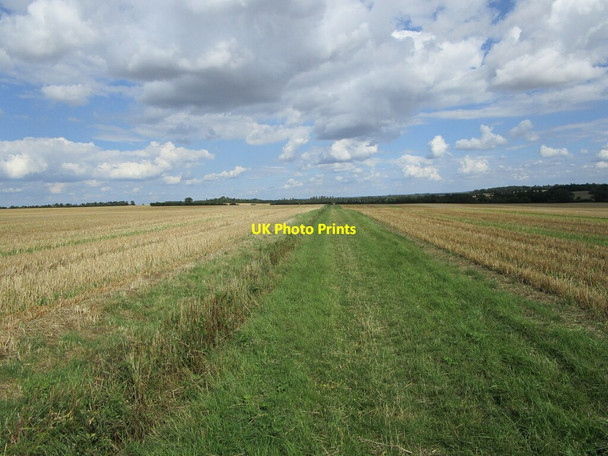 Photo 6"x4" Bridleway between two stubble fields Duck End\/TL2464 c2021 P1