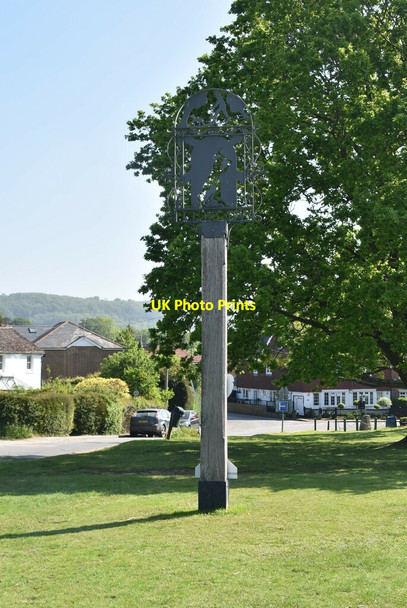 Photo 6"x4" Weald Village sign Sevenoaks Weald c2021