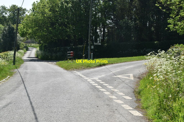 Photo 6"x4" Road junction at Bowzell Farm Bayley's Hill c2021