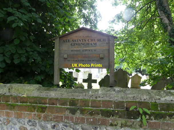 Photo 6"x4" All Saints Church Gimingham noticeboard Gimingham c2021