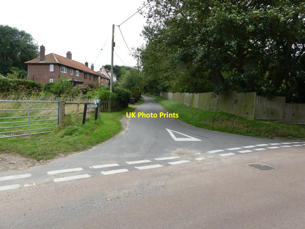 Photo 6"x4" Junction of Sandpit Lane and main village road Gimingham c2021