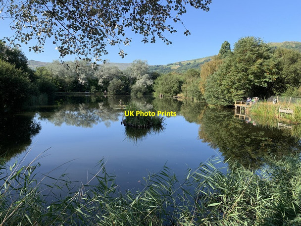 Photo 6"x4" The lake at Glyn Isa Fisheries Rowen\/SH7571 c2021