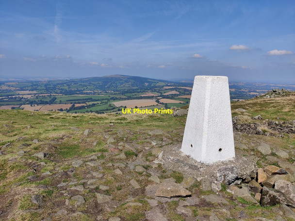 Photo 6"x4" Triangulation pillar on Titterstone Clee Hill Dhustone c2021 P1