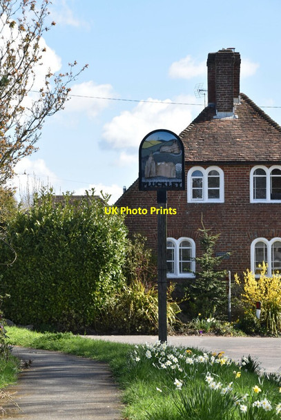 Photo 6"x4" Village sign, Pluckley Pluckley c2021