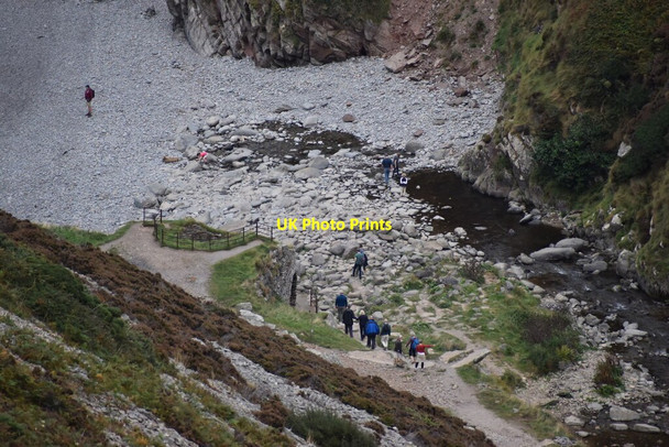 Photo 6"x4" Looking down on the beach at Heddon\u00e2\u0080\u0099s Mouth Martinhoe c2021