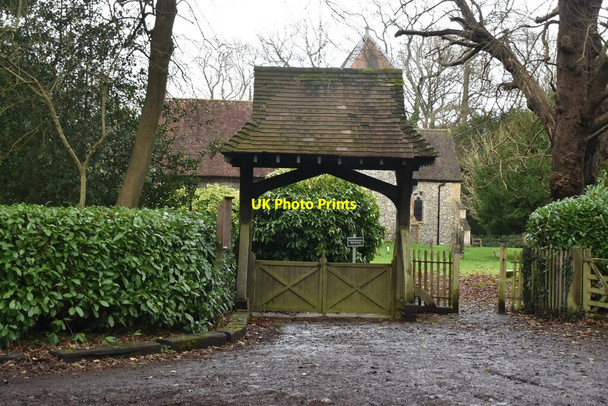 Photo 6"x4" Lych gate, Church of St Edmund West Kingsdown c2020