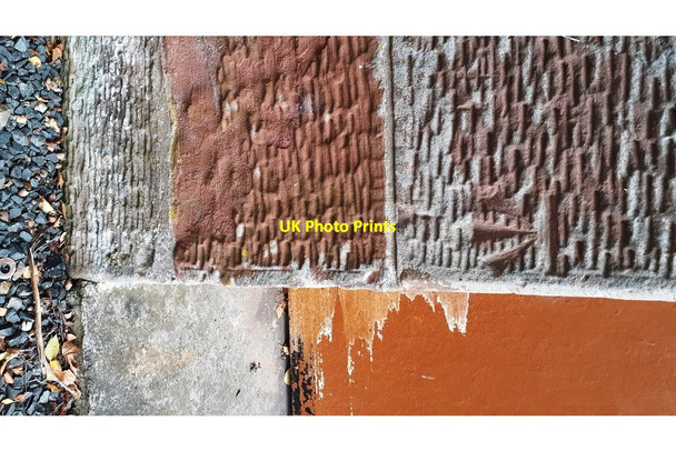 Photo 6"x4" Benchmark on garage building at Wetheral Crook Aglionby c2021