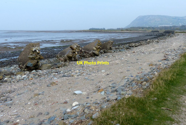 Photo 6"x4" Ruined sea defences along the shoreline at Lavan Sands Abergwyngregyn c2019