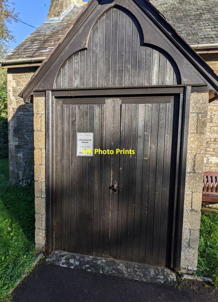 Photo 6"x4" Notice on the church entrance door, Monkswood Monkswood\/SO3402 c2021