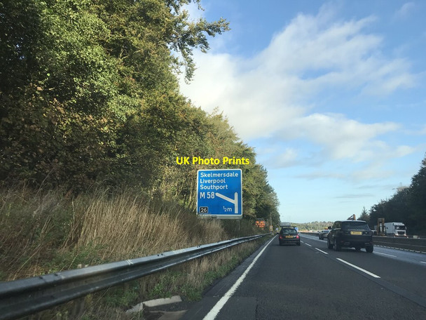 Photo 6"x4" Junction 26 signage  - northbound M6 Far Moor\/SD5304 c2021