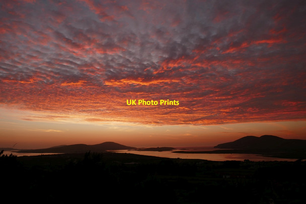 Photo 6"x4" Sunset behind Valentia Island seen from Bentee Cahersiveen c2021