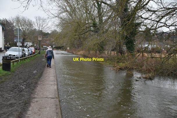 Photo 6"x4" Bankfull River Darent Eynsford c2020