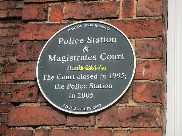 Photo 6"x4" Plaque on former Police Station Barton-Upon-Humber c2021